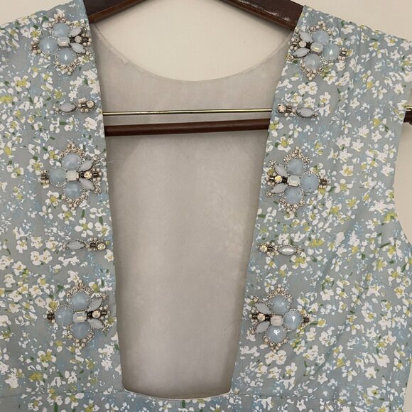 Tory Burch Beaded Dress Size 4 Side Zip, fully lined. Open back - Picture 8 of 9